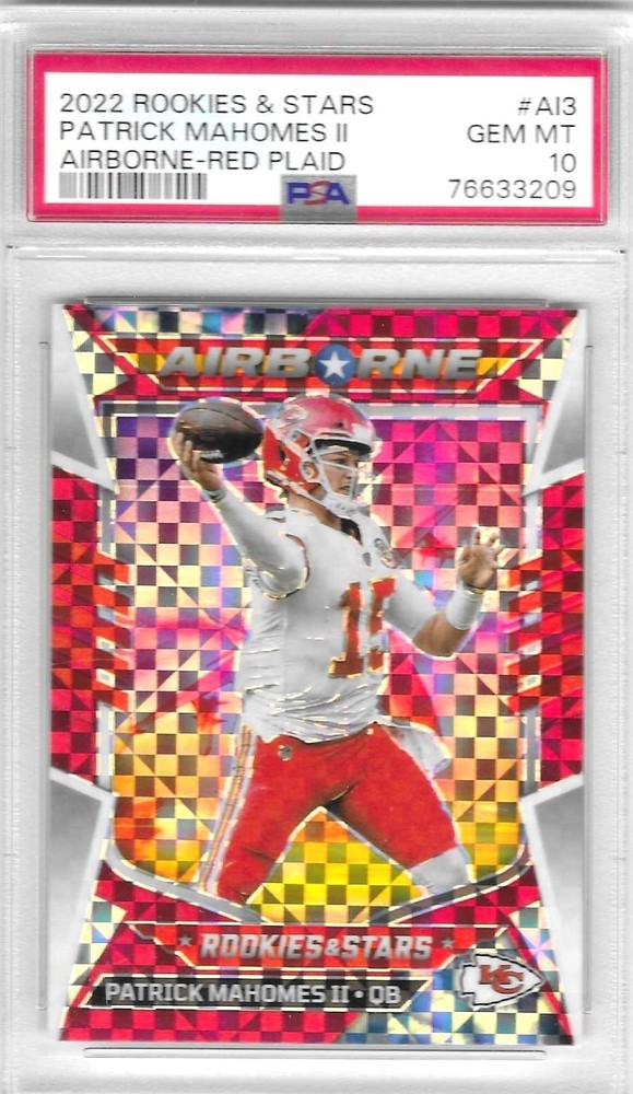 PATRICK MAHOMES II 2022 Rookies & Stars "AIRBORNE-RED PLAID" PSA Gem Mint 10!