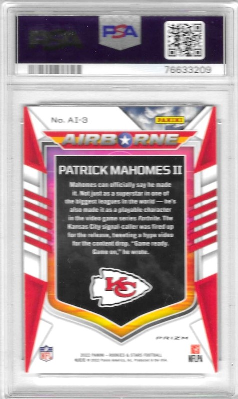 PATRICK MAHOMES II 2022 Rookies & Stars "AIRBORNE-RED PLAID" PSA Gem Mint 10! view 2