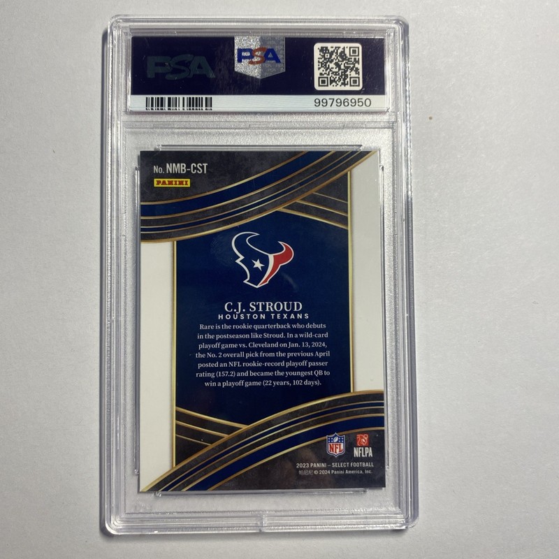 2023 Select Numbers CJ Stroud Rookie (RC) - PSA Gem MINT 10- Houston Texans view 2