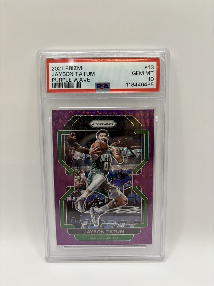 2021 Panini Prizm Jayson Tatum Purple Wave PSA 10 #13 Boston Celtics