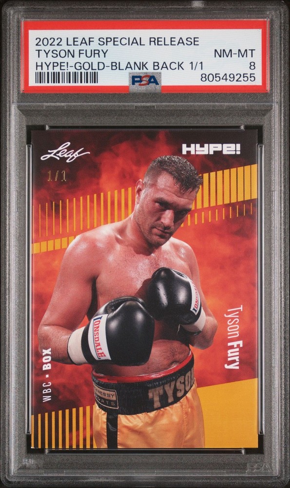 PSA 8 Tyson Fury 2022 Leaf Hype! #93 Gold Blank Back 1/1 Rare Trading Card