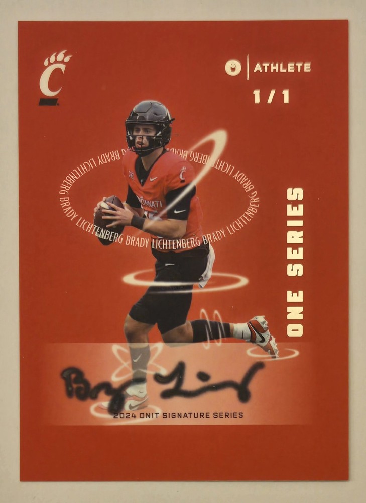 2024 Onit Athlete BRADY LICHTENBERG 1/1 AUTO One Series Football RC CINCINNATI
