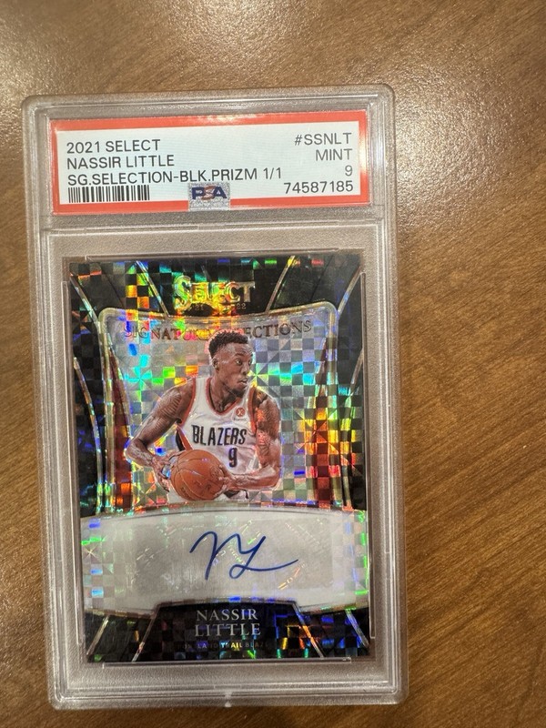 2021 Nassir Little Select S.G. Selection Black Prizm 1/1 Auto Panini PSA RC view 2