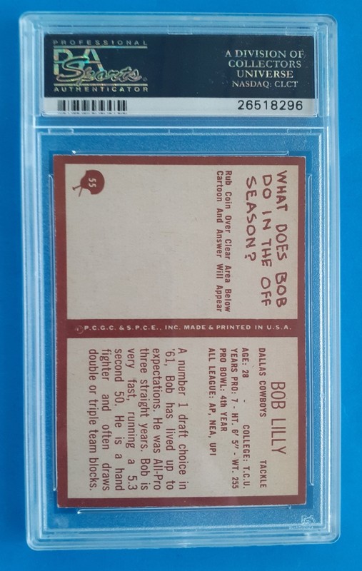 1967 BOB LILLY PSA 6.5 ... A BEAUTY!  BONUS VINTAGE CARDS INCLUDED!! view 2