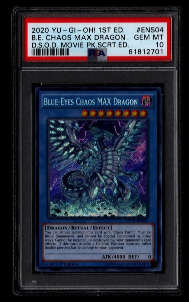 Blue-Eyes Chaos MAX Dragon Yugioh 2020 MVP1-ENS04 Secret Rare 1st Edition PSA 10