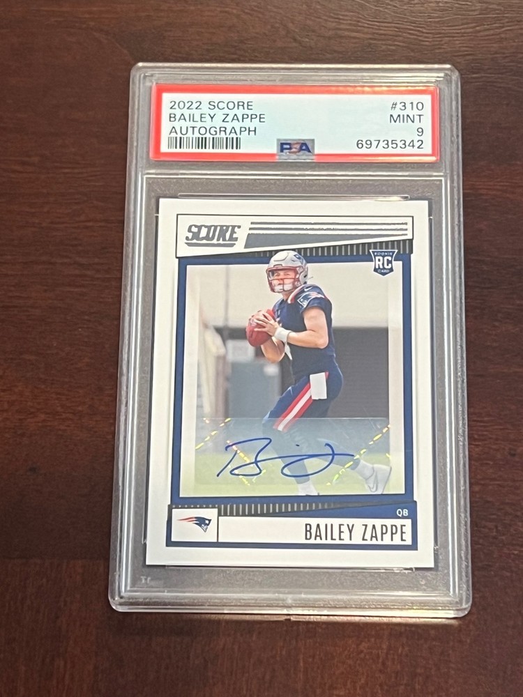 2022 Bailey Zappe PSA 9 Score football ROOKIE AUTO gorgeous card