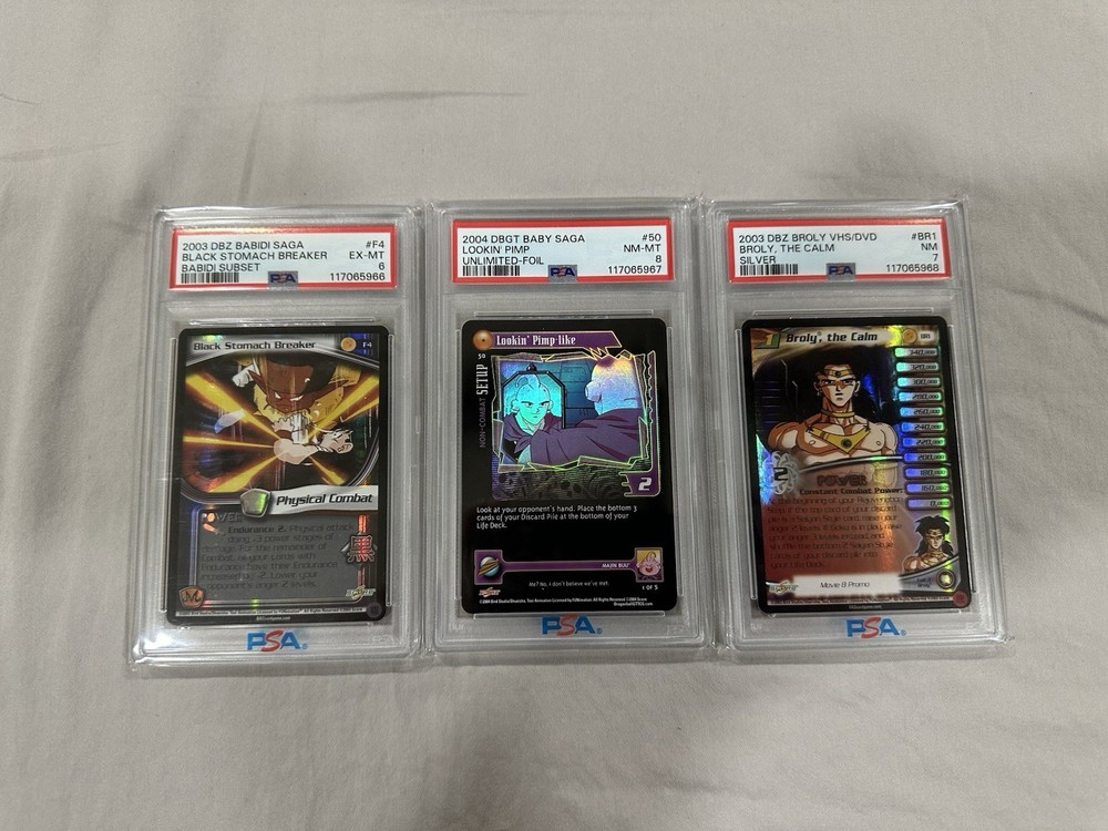 Lot Of 3 Dragonball Z PSA Grade Cards. 