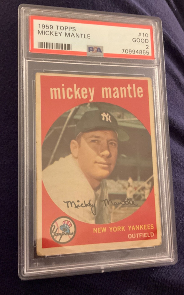 1959 Topps Mickey Mantle #10 PSA 2 Vintage Baseball