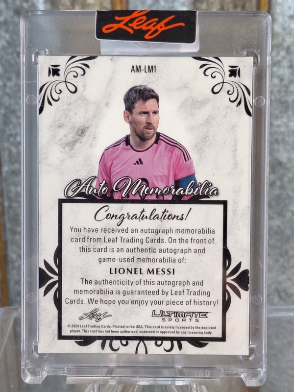 2024 Leaf Ultimate Sports Lionel Messi Game Worn Jersey Auto /15 Autograph 🔥⚽🔥 view 2