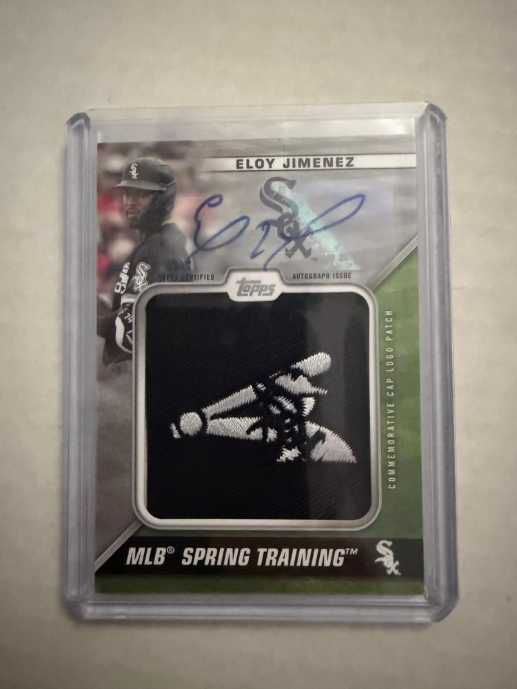 2021 Topps Series 1 Eloy Jimenez Spring Training Logo Patch Auto 10/10 view 1