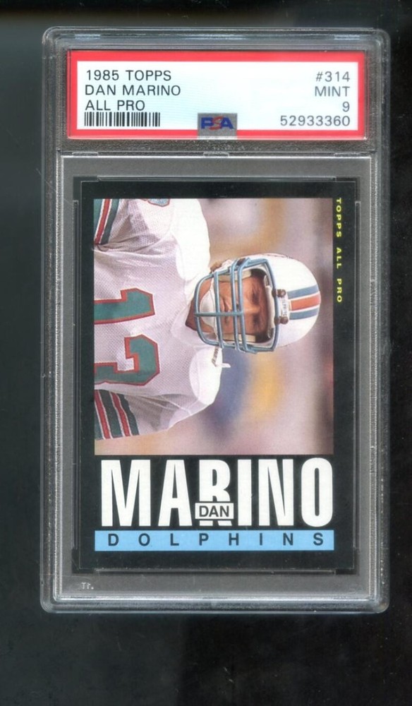 1985 Topps #314 Dan Marino PSA 9 Graded Football Card NFL MINT Miami Dolphins