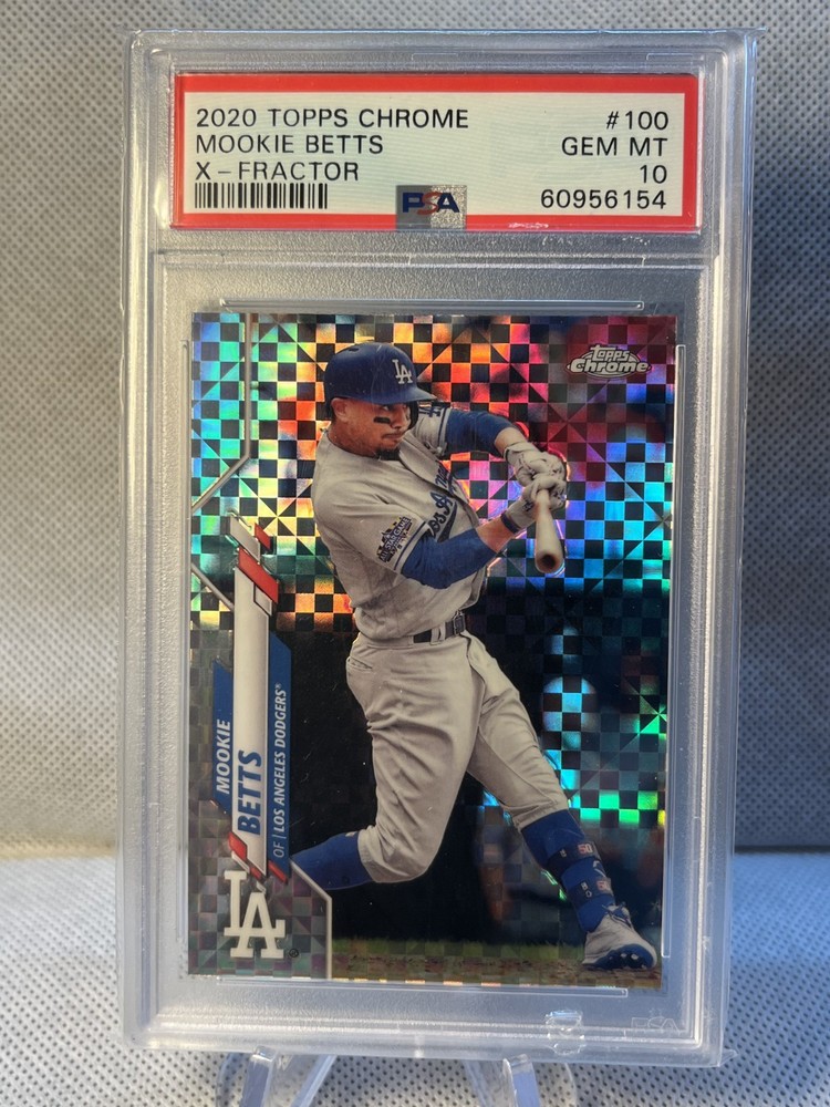 2020 Topps Chrome Mookie Betts X-Fractor #100 PSA 10 GEM MT 1st Dodgers