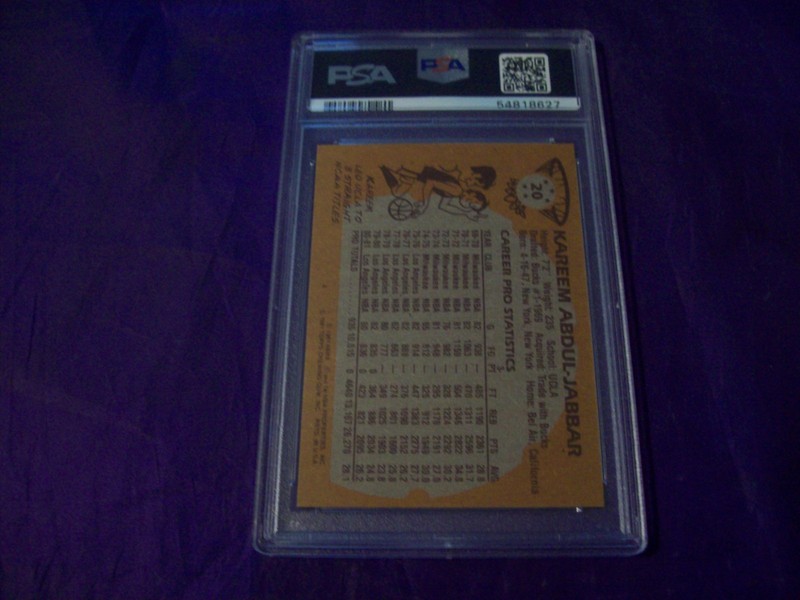 1981 TOPPS BASKETBALL #20 KAREEM ABDUL-JABBAR PSA 7 view 2