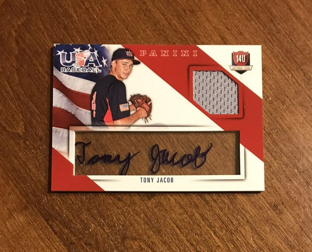 Tony Jacob 2015 USA Baseball Collegiate Game Used Auto #15 14 U National /40