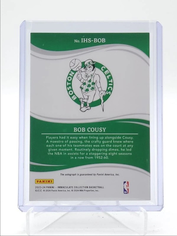 BOB COUSY 2023-24 IMMACULATE HERALDED SIGNATURE GOLD AUTO 09/35 view 2
