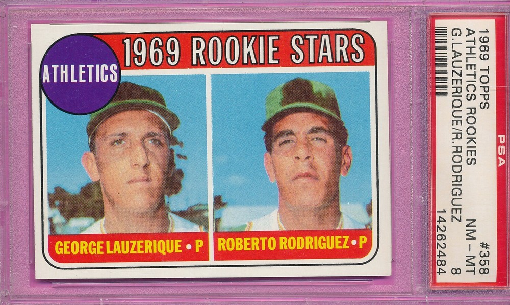 PSA 8 RODRIGUEZ OAKLAND A's ROOKIE 1969 TOPPS #358 GRADED NM-MINT VINTAGE *TPHLC