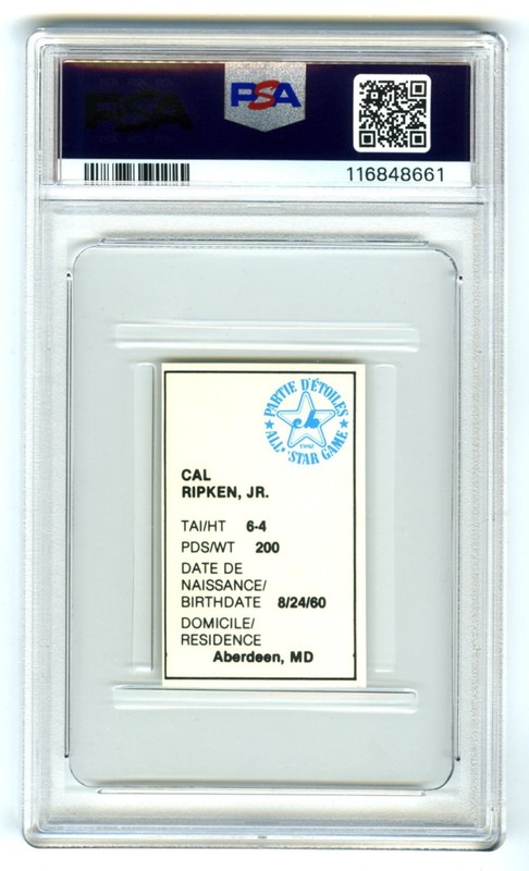 CAL RIPKEN JR.~EXTREMELY RARE (POP 49) 1982 ALL-STAR GAME PSA-9 ROOKIE RC CARD view 2