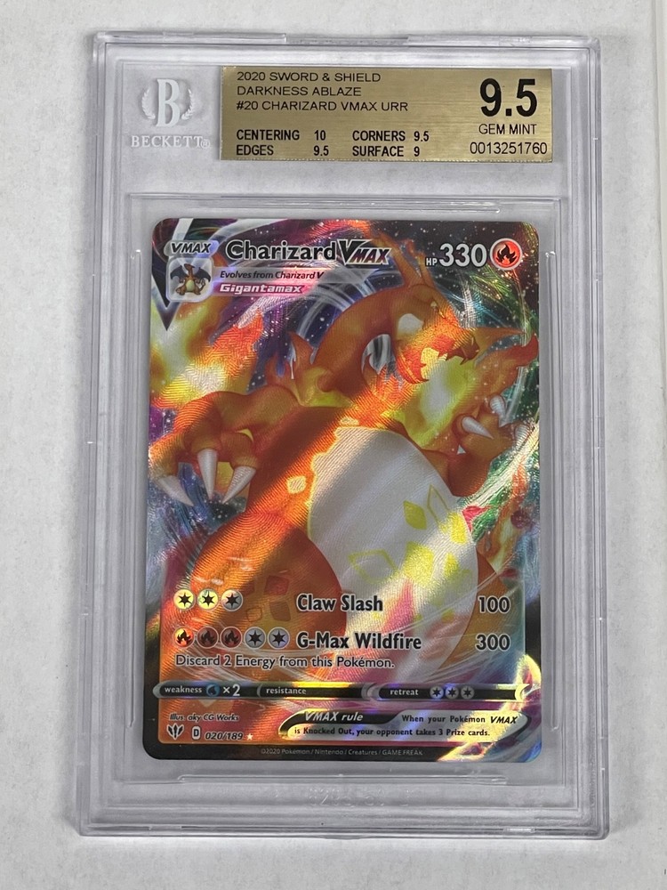 Charizard VMAX Darkness Ablaze 020/189 Graded BGS 9.5 Gem Mint Pokemon TCG