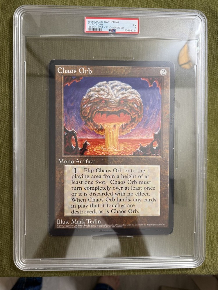 Chaos Orb PSA 5 Oversized 6x9 MTG Inquest Promo Jumbo Card Magic 1996 Rare