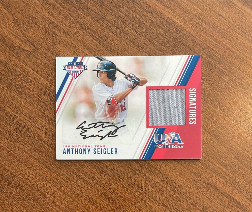 Anthony Seigler 2018 USA Baseball Game Jersey Auto #28 Brewers Yankees /299