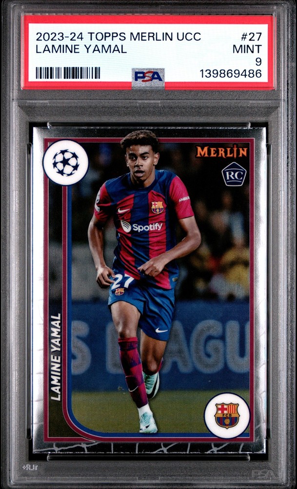 PSA 9 Lamine Yamal 2023-24 Topps Merlin #27 Rookie Card
