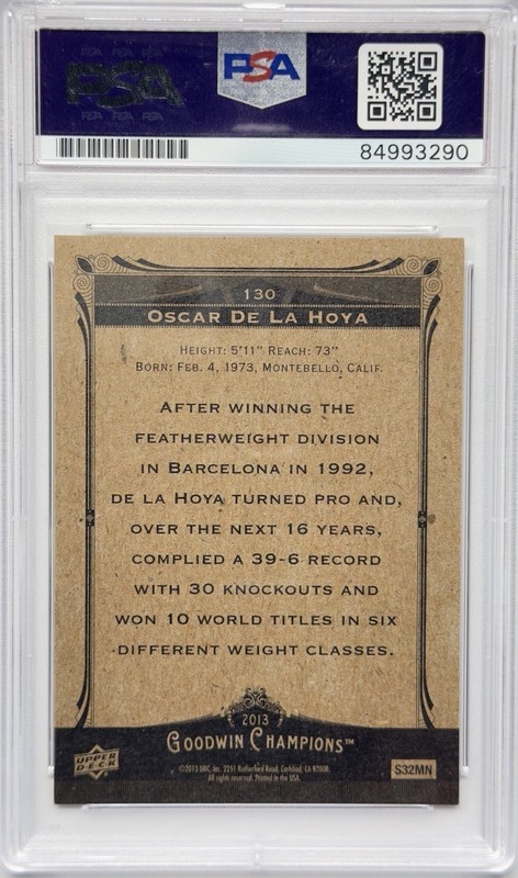 Oscar De La Hoya 2013 Goodwin Champions #130 PSA/DNA Auto 10 Boxing view 2