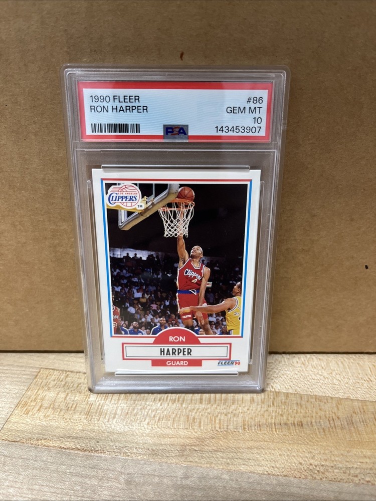 1990 Fleer Basketball, Ron Harper LA Clippers PSA 10. G1