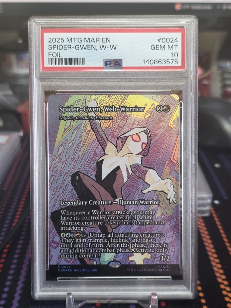 Spider-Gwen, Web-Warrior FOIL Spider-Man Magic The Gathering 0024 PSA 10 Gem