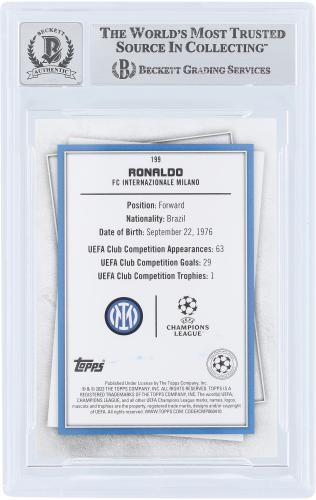 Ronaldo FC Internazionale Signed 2022-23 Topps UEFA Superstars #199 BAS 10 Card view 2
