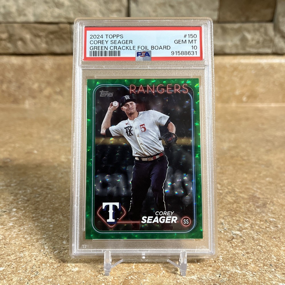 2024 Topps - Green Crackle Foil Board - #150 Corey Seager PSA 10 /499