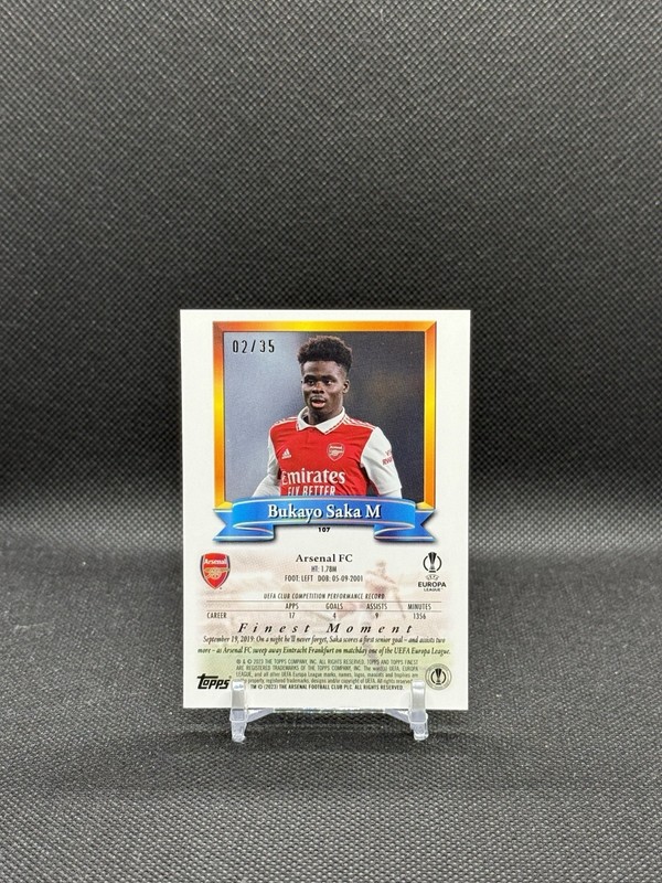2022-23 Topps Finest Flashbacks - Bukayo Saka - #107 - 02/35 view 2