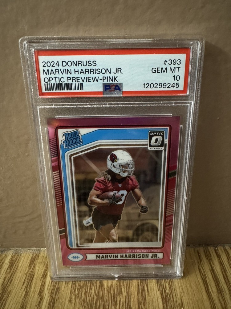 2024 Panini Donruss Marvin Harrison Jr. #393 Optic Preview Pink Prizm PSA 10