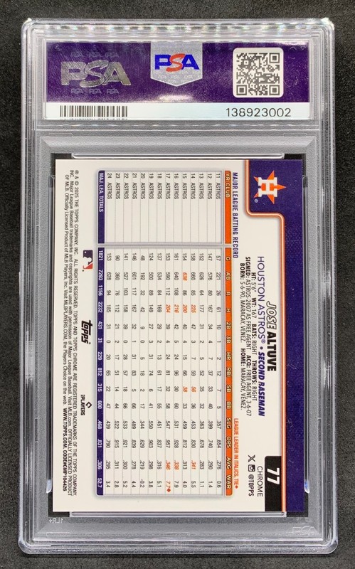 2025 Topps Chrome Logofractor JOSE ALTUVE Orange Refractor SP 25 Gem Mint PSA 10 view 2