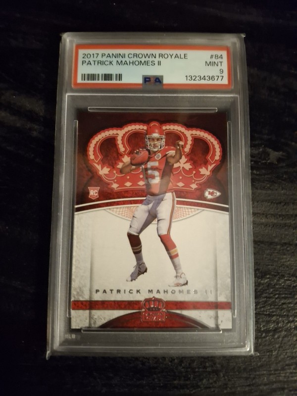 2017 PANINI CROWN ROYALE #84 PATRICK MAHOMES II ROOKIE RC PSA 9 view 2
