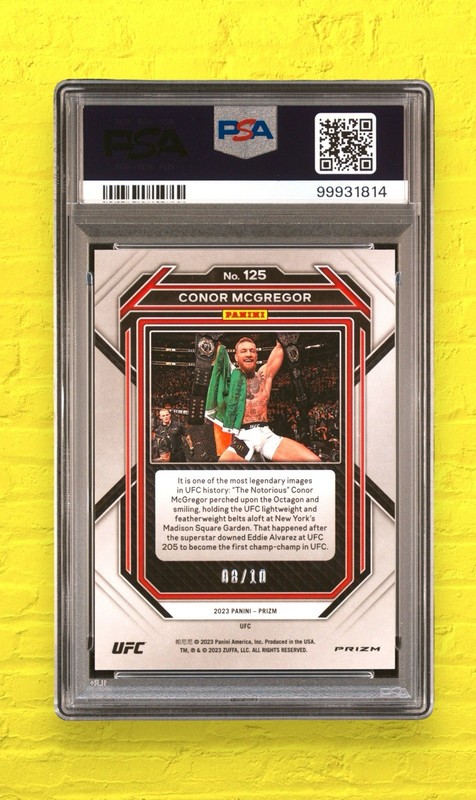 Connor McGregor 2023 Prizm UFC SSP Undercard Gold Prizm 8/10 PSA 10, POP 4 view 2