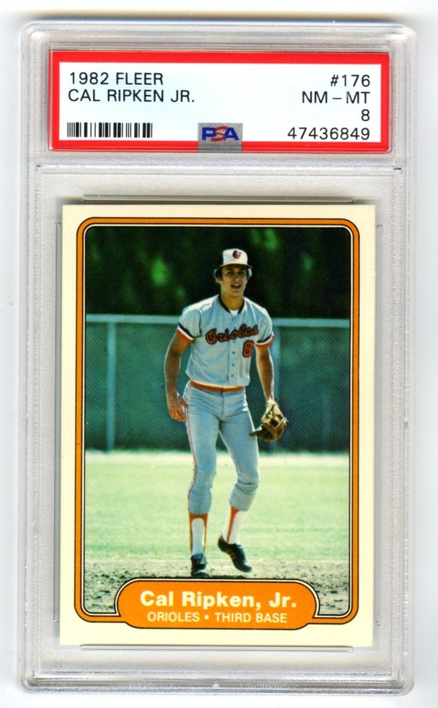 CAL RIPKEN JR~1982 FLEER PSA-8 NM-MT WELL-CENTERED ROOKIE RC CARD#176 (NEW CASE) view 1
