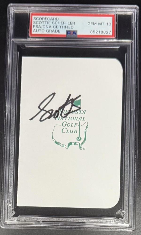 Scottie Scheffler Masters Signed Autograph PSA/DNA MT 10 Encapsulated Scorecard