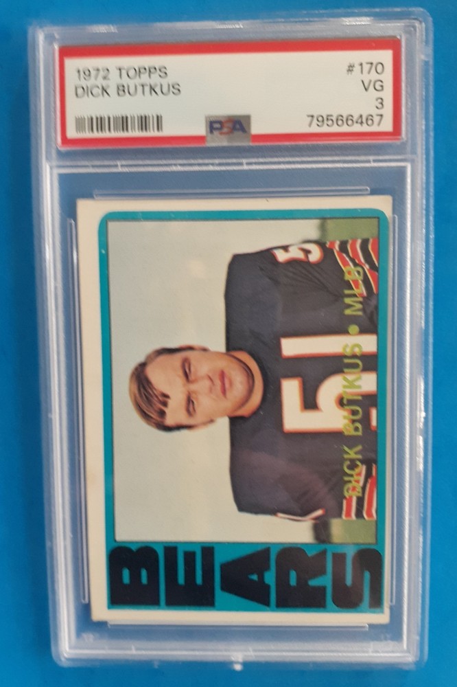 1972 DICK BUTKUS  PSA 3  ... BONUS VINTAGE CARDS ADDED FREE!!