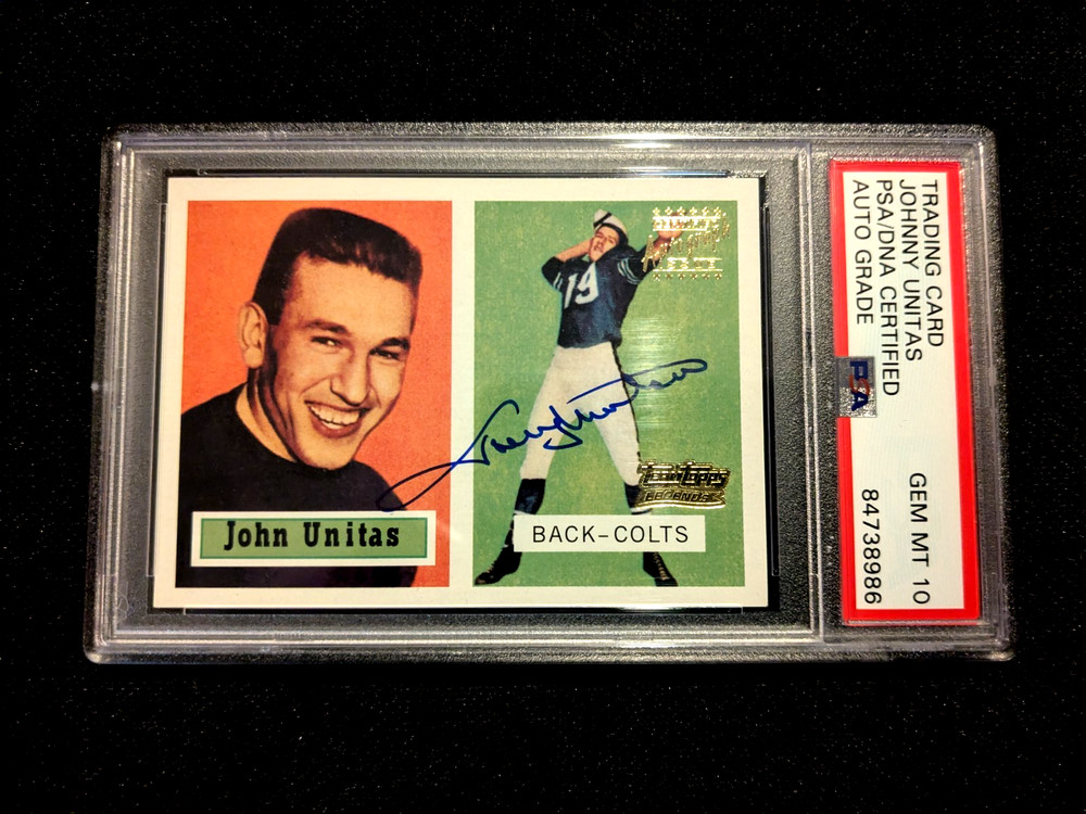 Johnny Unitas Autographed Topps Archive Rookie Cards PSA 10