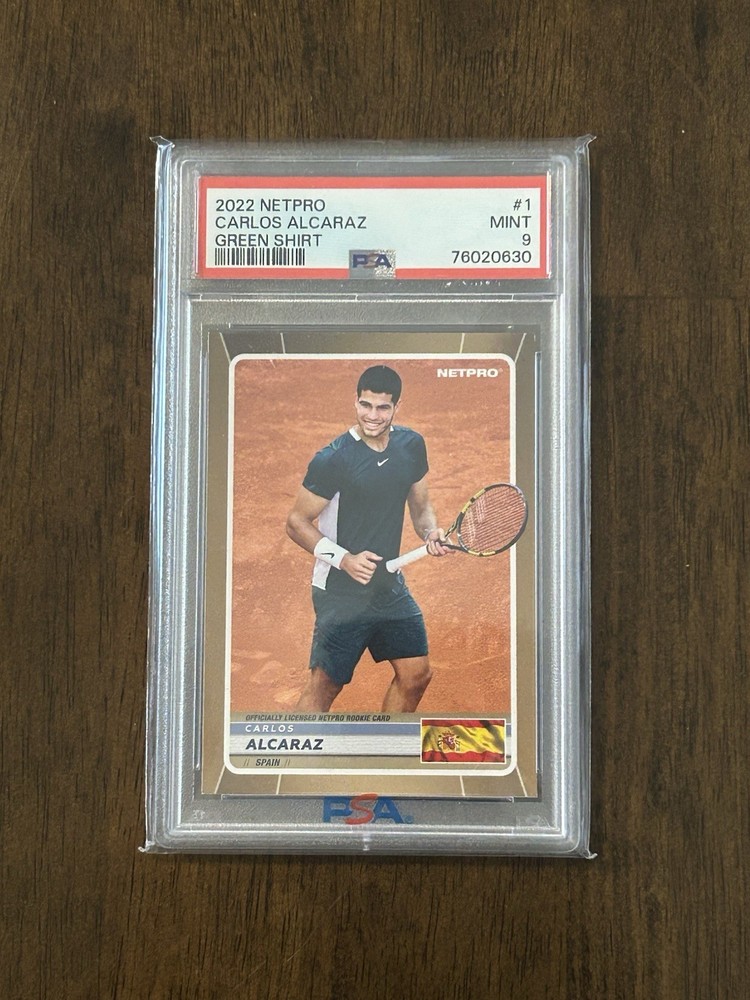 2022 NETPRO GREEN SHIRT #1 CARLOS ALCARAZ PSA 9