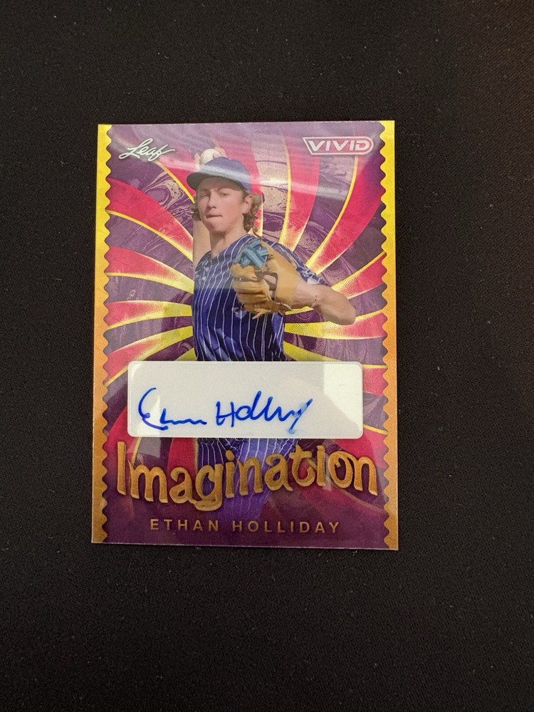 2023 Leaf Vivid Baseball Ethen Holiday IMAGINATION Gold Vinyl 1/1 Auto i-eg1, Z1