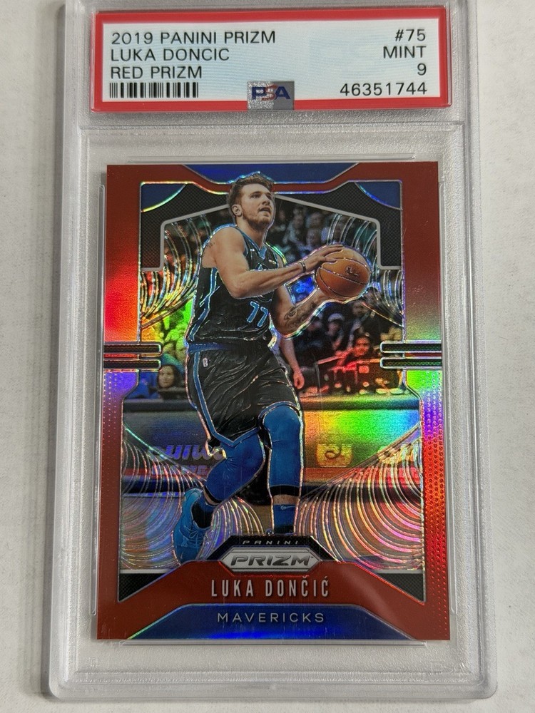 2019 Panini Red Prizm #75 Luka Doncic Mavericks 258/299 PSA 9