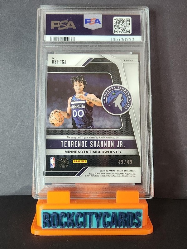 2024-25 Panini Prizm Terrence Shannon Jr. Rookie Signature Blue /49 Auto PSA 9 view 2