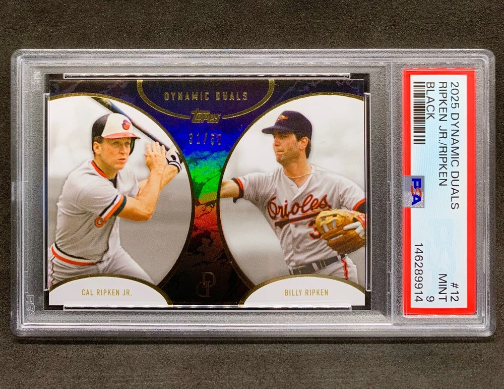 2025 Topps Dynamic Duals CAL RIPKEN Jr BILLY Orioles Black Foil SP 50 Mint PSA 9