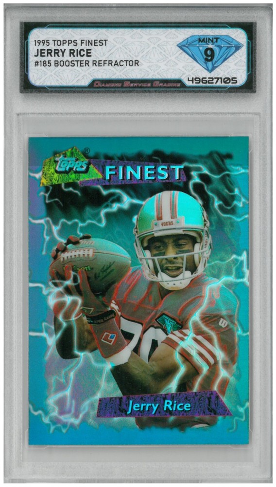 1995 Topps Finest JERRY RICE #185 Refractor 💎 DSG 9 Mint