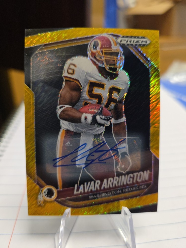 LaVar Arrington 2025 Prizm Black Prizm Auto GOLD Shimmer FOTL /10 #150