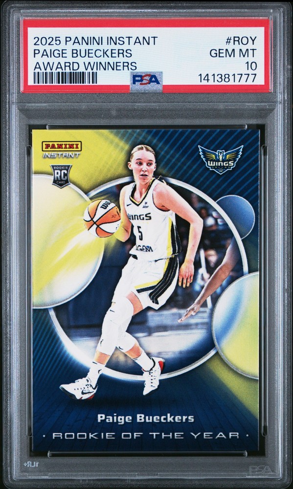 Paige Bueckers 2025 Panini Instant WNBA Award Winners #ROY PSA 10 Rookie