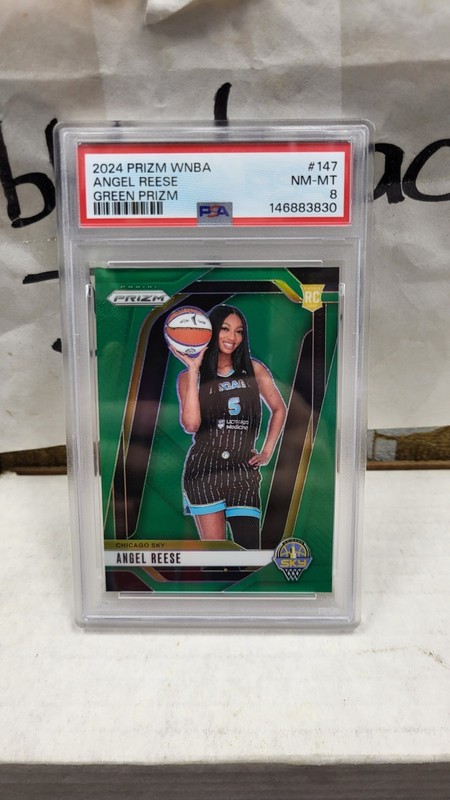 2024 ANGEL REESE GREEN PRIZM CHICAGO SKY WNBA PRIZM ROOKIE PSA 8 NM-MINT #147 view 2