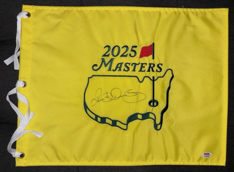 WOW!! Rory McIlroy Signed 2025 Official Masters Pin Flag PSA Auth ~ Grand Slam!! view 2