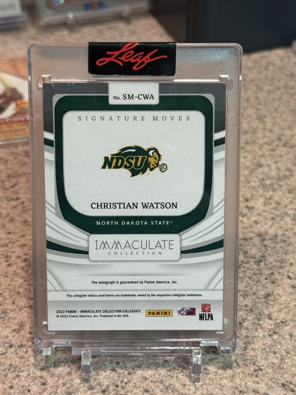 Panini 2022 Immaculate Christian Watson Signature Moves Auto Football Card view 2